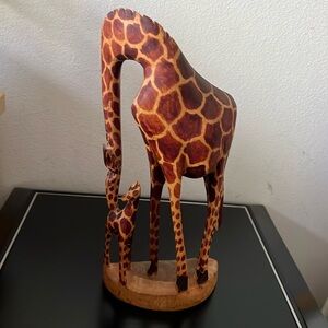 Handcrafted Giraffe Sculpture•Natural Wood•Made in Kenya